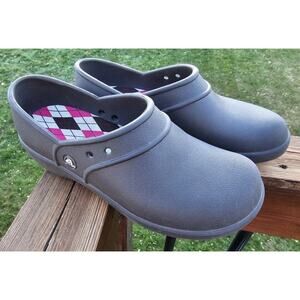 Crocs Shoes Womens Sz 9 Brown Neria Dual Comfort Slip Resistant Work Clog